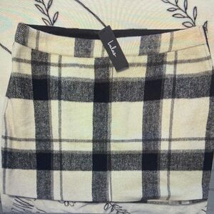 Lulu's Plaid Mini Skirt in Black and Cream